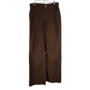 American Eagle Low-Rise Skater Jeans Brown Corduroy Women's Size 00 Y2K Hippie